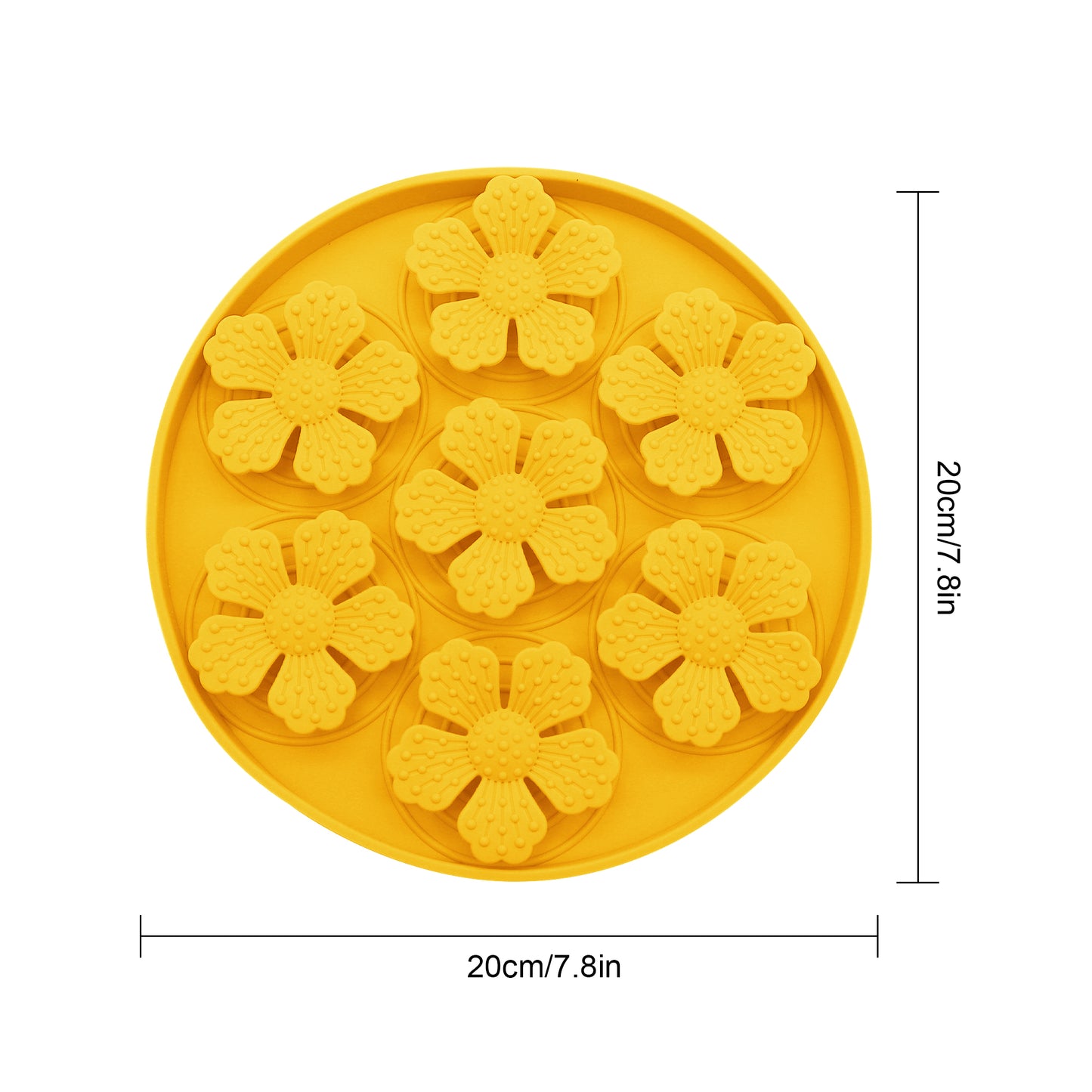 Royal Pets Silicone Pet Slow Feeding Lick Mat Round Yellow - Food Grade Safety