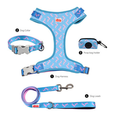 Royal Pets Arnés para mascotas con correas, collares y soporte para bolsa de caca