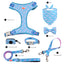 Royal Pets 7 Pcs Set Pet Accessories Pet Harness, Leashes, Collars, Seat Belt, Bow Tie, Bandana & Poop Bag Holder