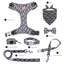 Royal Pets 7 Pcs Set Pet Accessories Pet Harness, Leashes, Collars, Seat Belt, Bow Tie, Bandana & Poop Bag Holder