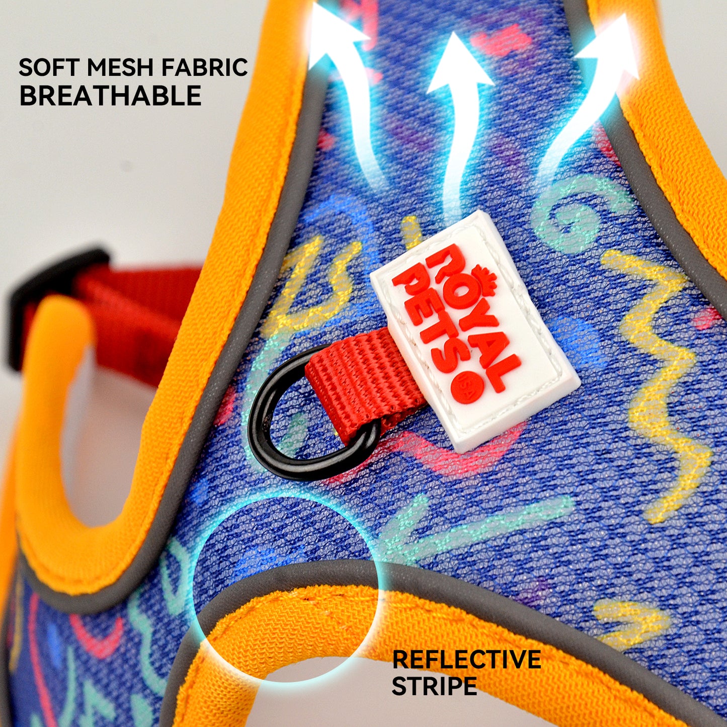 Arnés para mascotas estampado de malla Royal Pets