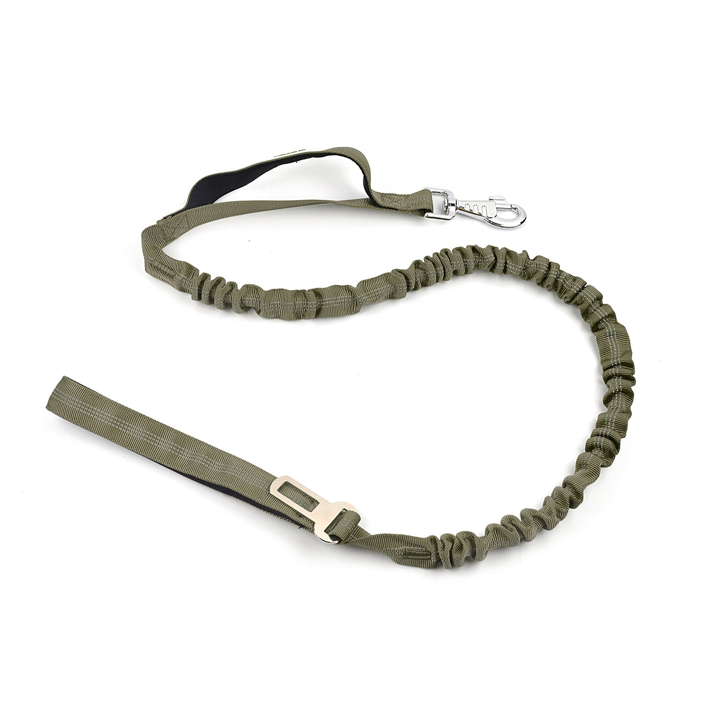 Royal Pets Stretchy Reflective Bungee Rope Leashes With Car Seat Belt Attachment - Double Padded Handle - Extra Strong Shock Absorber