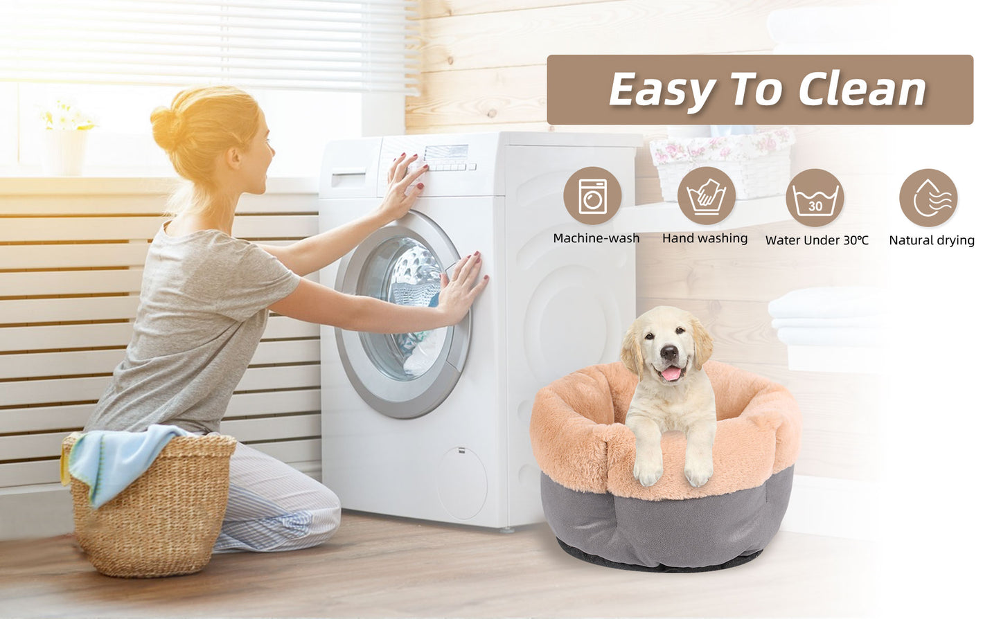 Royal Pets USA Premium and Comfortable Plush Bed for Dogs & Cats with Cushion for Small and Medium Size Dog and Cat with Non-Slip Bottom. (Solid, Large)
