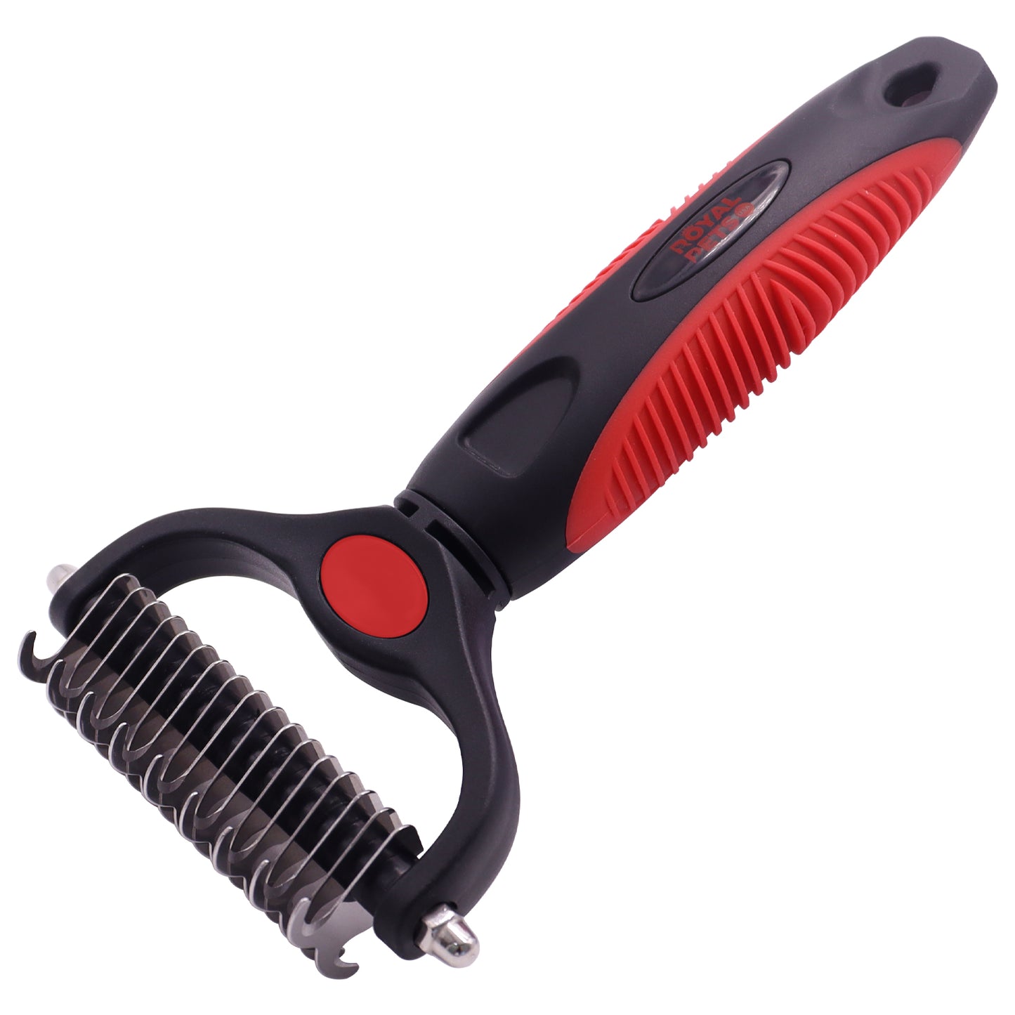 Royal Pets USA Dog Grooming Brush for Shedding 2-in1 Deshedding Tool & Undercoat Rake for Long and Short Hair Dogs with Double Coat - Dematting Comb and Pet Hair Deshedder, Life-Time Guarantee (Large)
