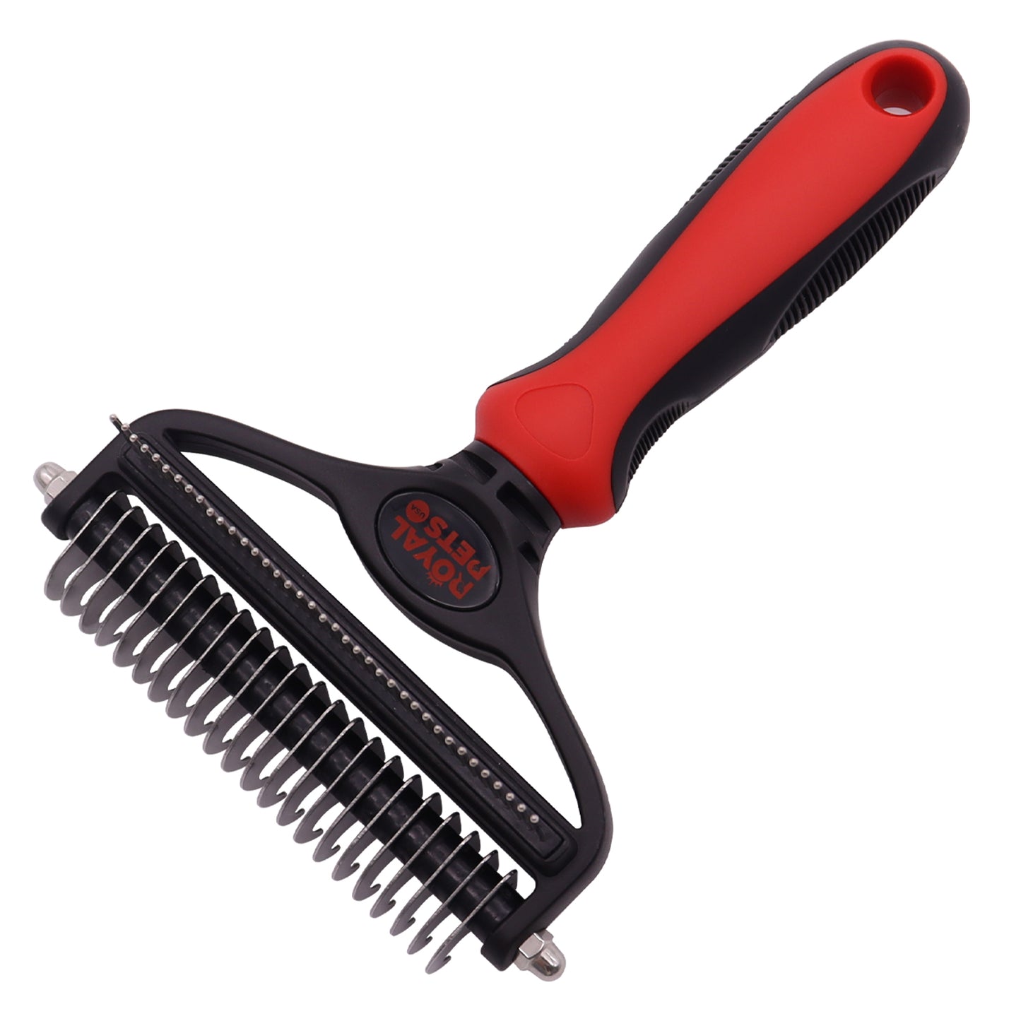 Royal Pets USA Pet Grooming Brush 2-in-1 Dematting & Comb Set Undercoat Rake for Dogs and Cats, New Design, Life-Time Guarantee, Extra Wide Dog & Cats Grooming Brush for Small to Large Breed (Large)