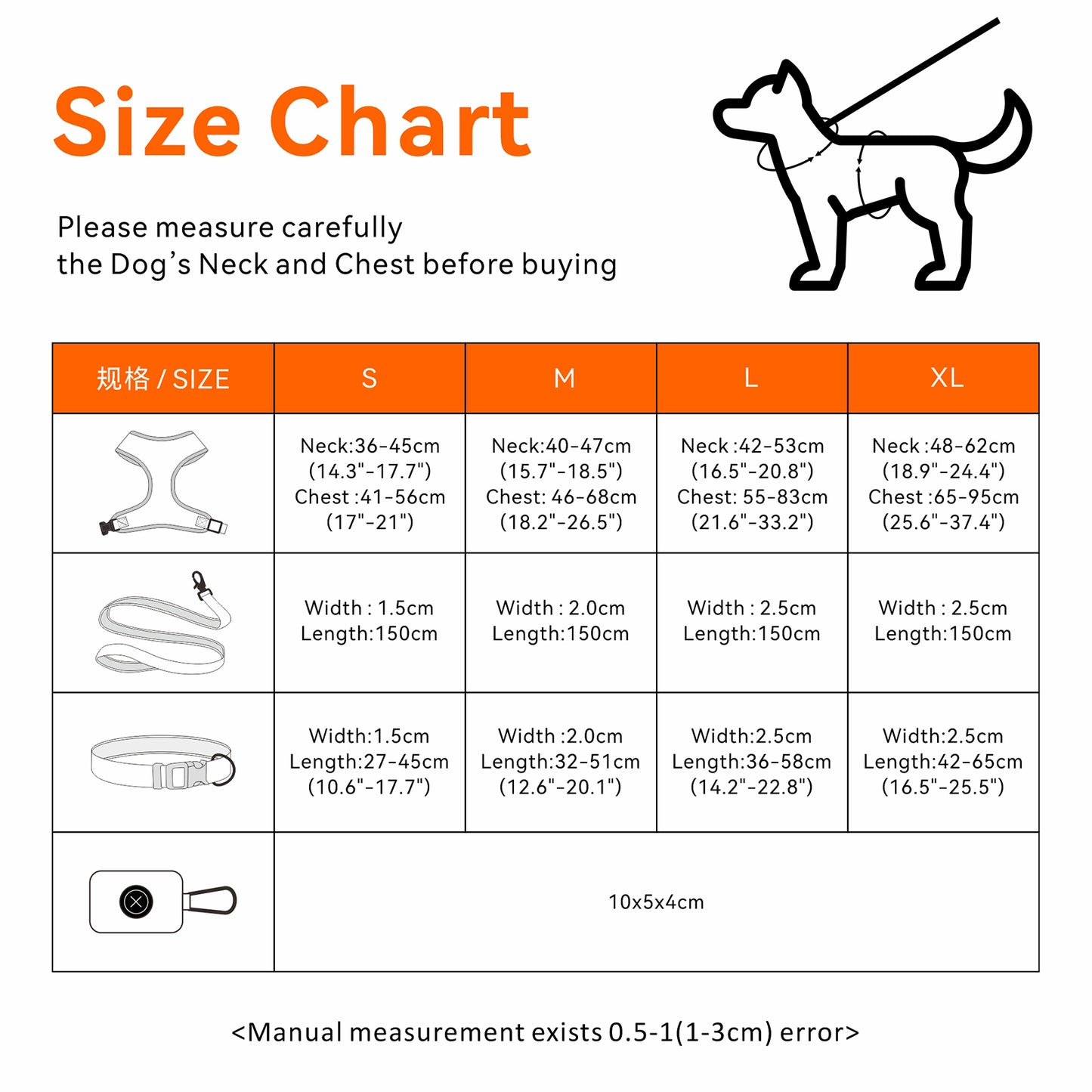 Royal Pets Pet Harness 4 Pcs Set with Leashes, Collars & Poop Bag Holder