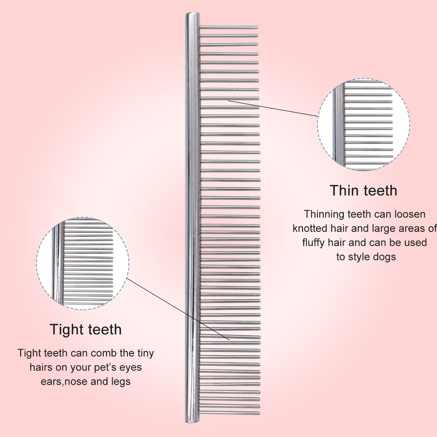 Royal Pets USA Grooming Tool - Professional Double-Sided Undercoat Rake & Extra Wide Grooming Comb, Dual Pack For Dogs & Cats for Shedding Detangling Matted and Knotted Undercoat Hair (Small)