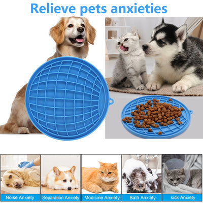 Royal Pets USA Earth Shape Blue Lick Mat for Dog & Cat Slow Feeder ; Perfect for Food, Treats, Yogurt, or Peanut Butter, Alternative to a Slow Feed Dog Normal Mat.
