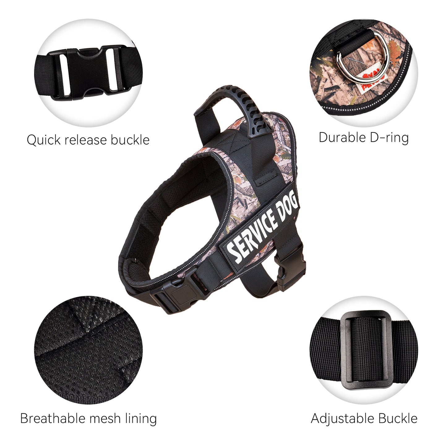 Arnés para mascotas con parche para perros de servicio (L8)