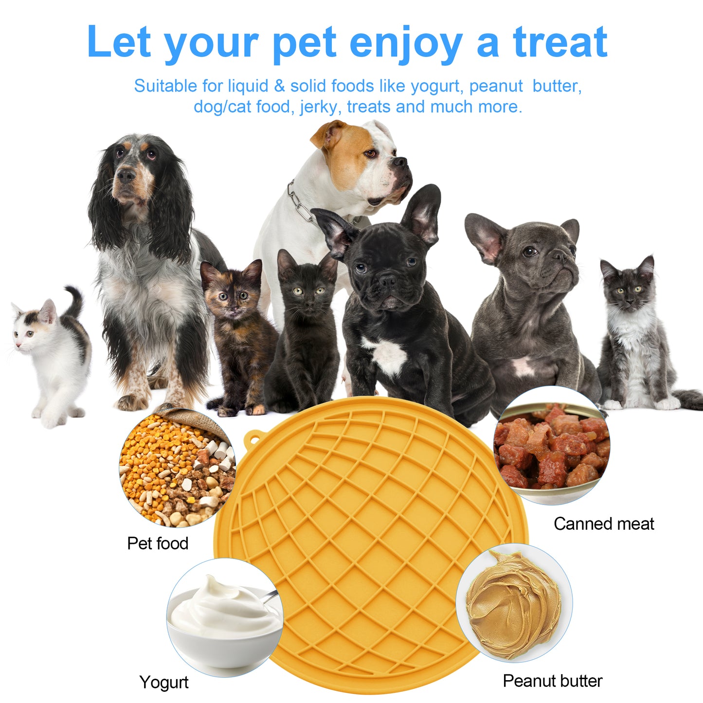 Royal Pets USA Pack Earth Shape Yellow Lick Mat for Dog & Cat Slow Feeder ; Perfect for Food, Treats, Yogurt, or Peanut Butter, Alternative to a Slow Feed Dog Normal Mat.