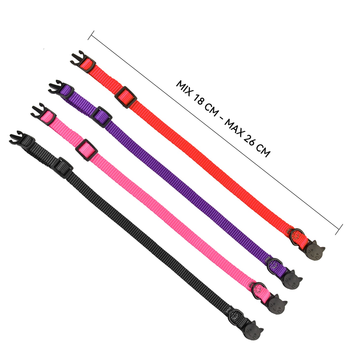 Royal Pets 4 Pcs Cat Collars Set