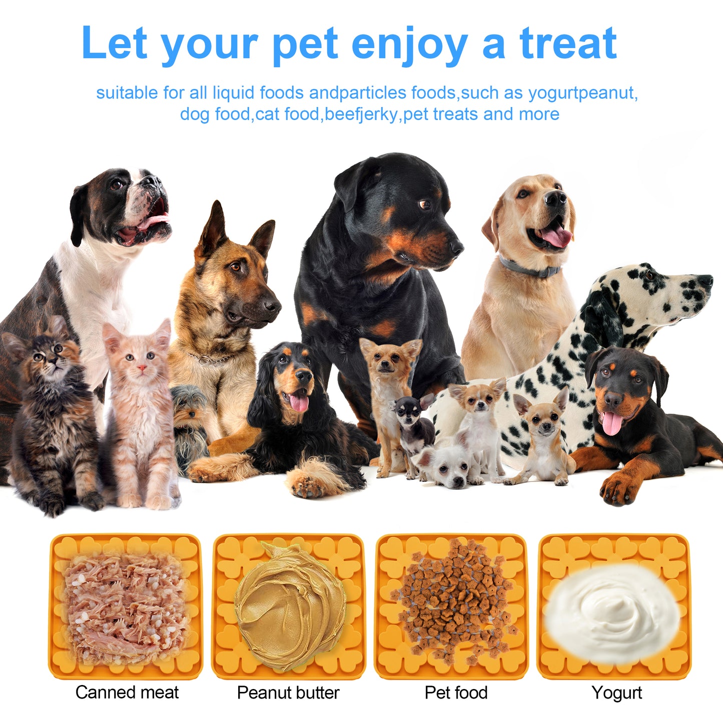 Royal Pets Silicone Pet Square Shaped Slow Feeding Lick Mat Yellow