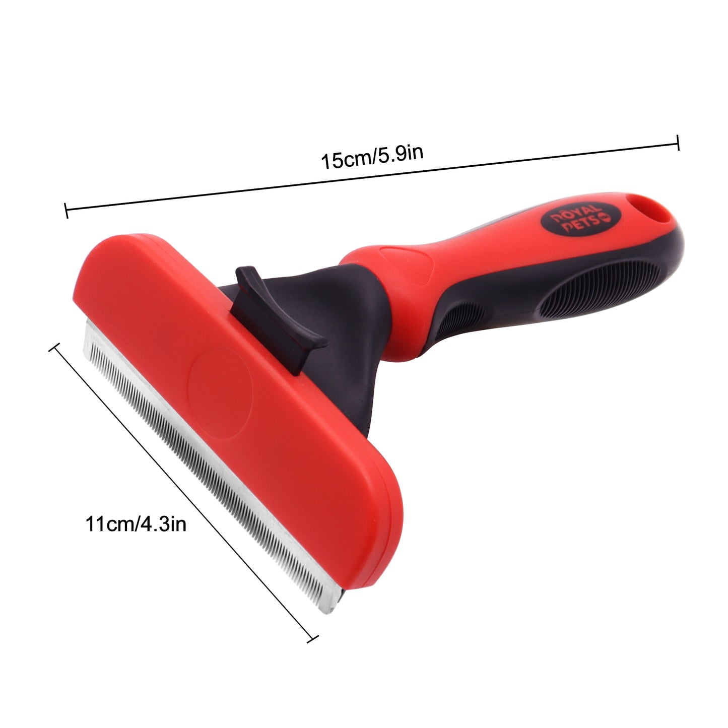 Royal Pets Easy Cleaning Pet Deshedding Rake Red