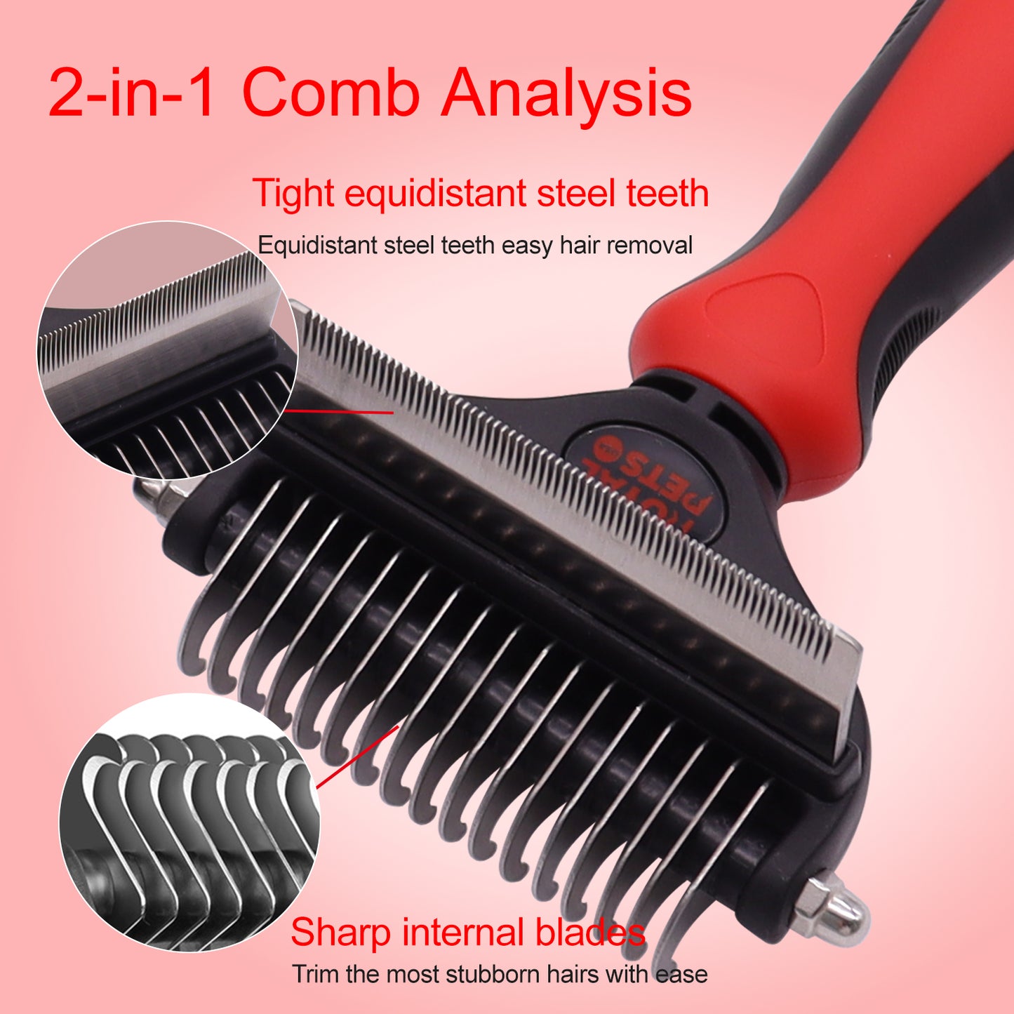 Royal Pets Dual Sided Dematting DeShedding Undercoat Rake Brush