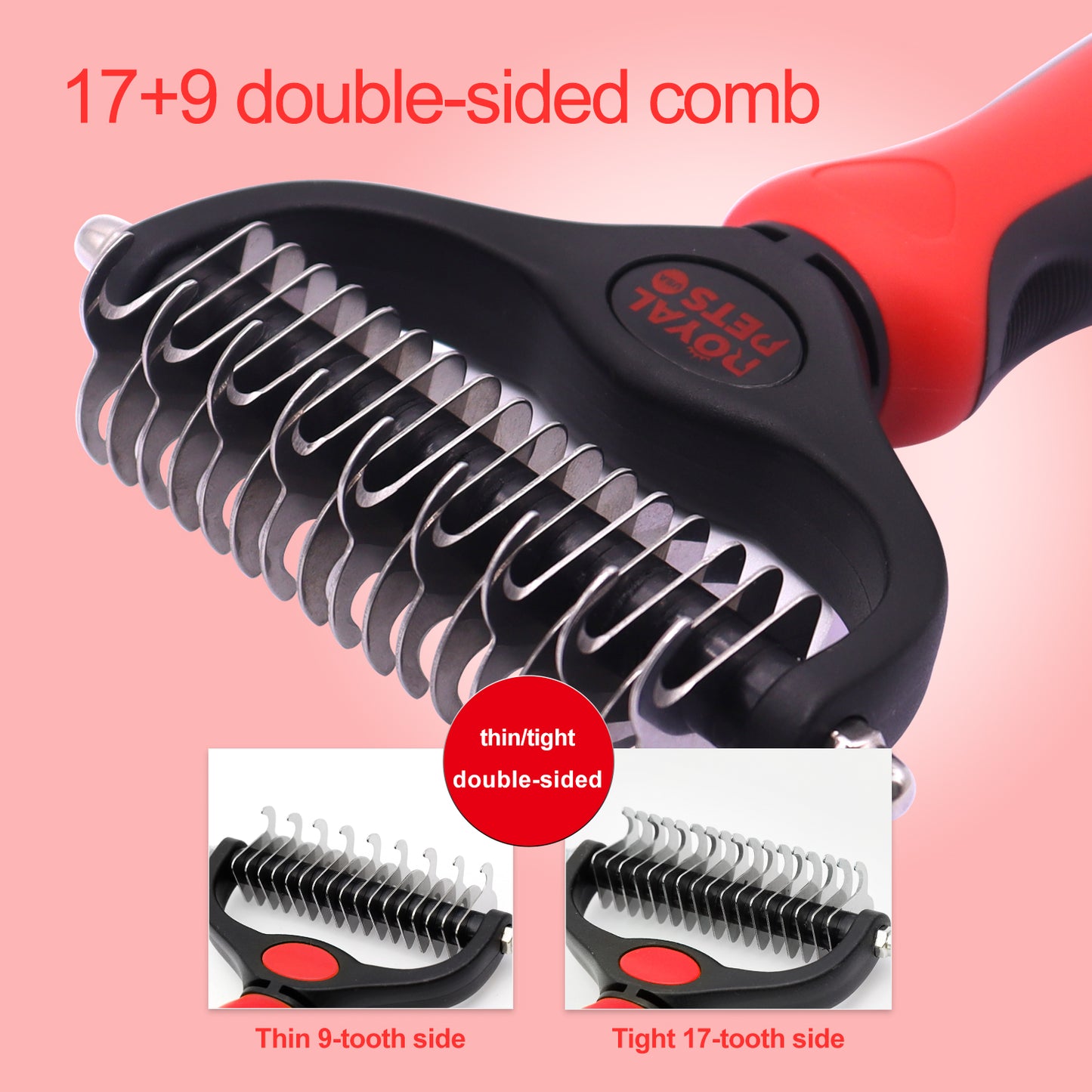 Royal Pets Stainless Double Sided Pet Dematting Comb 1