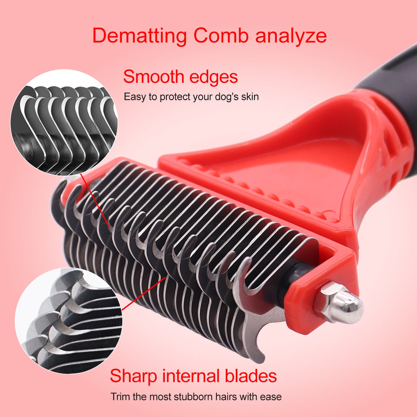 Royal Pets USA Grooming Tool - Professional Double-Sided Undercoat Rake & Extra Wide Grooming Comb, Dual Pack For Dogs & Cats for Shedding Detangling Matted and Knotted Undercoat Hair (Small)