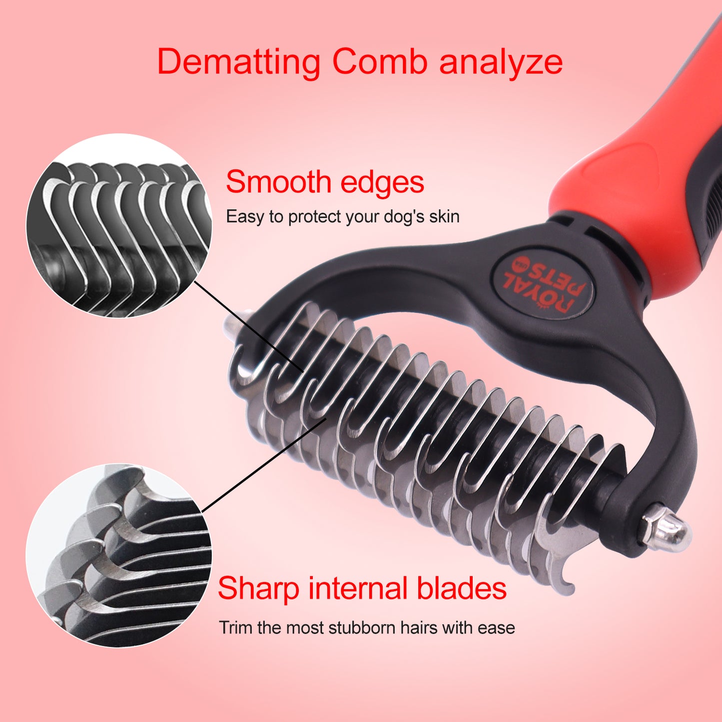 Royal Pets Stainless Double Sided Pet Dematting Comb 1