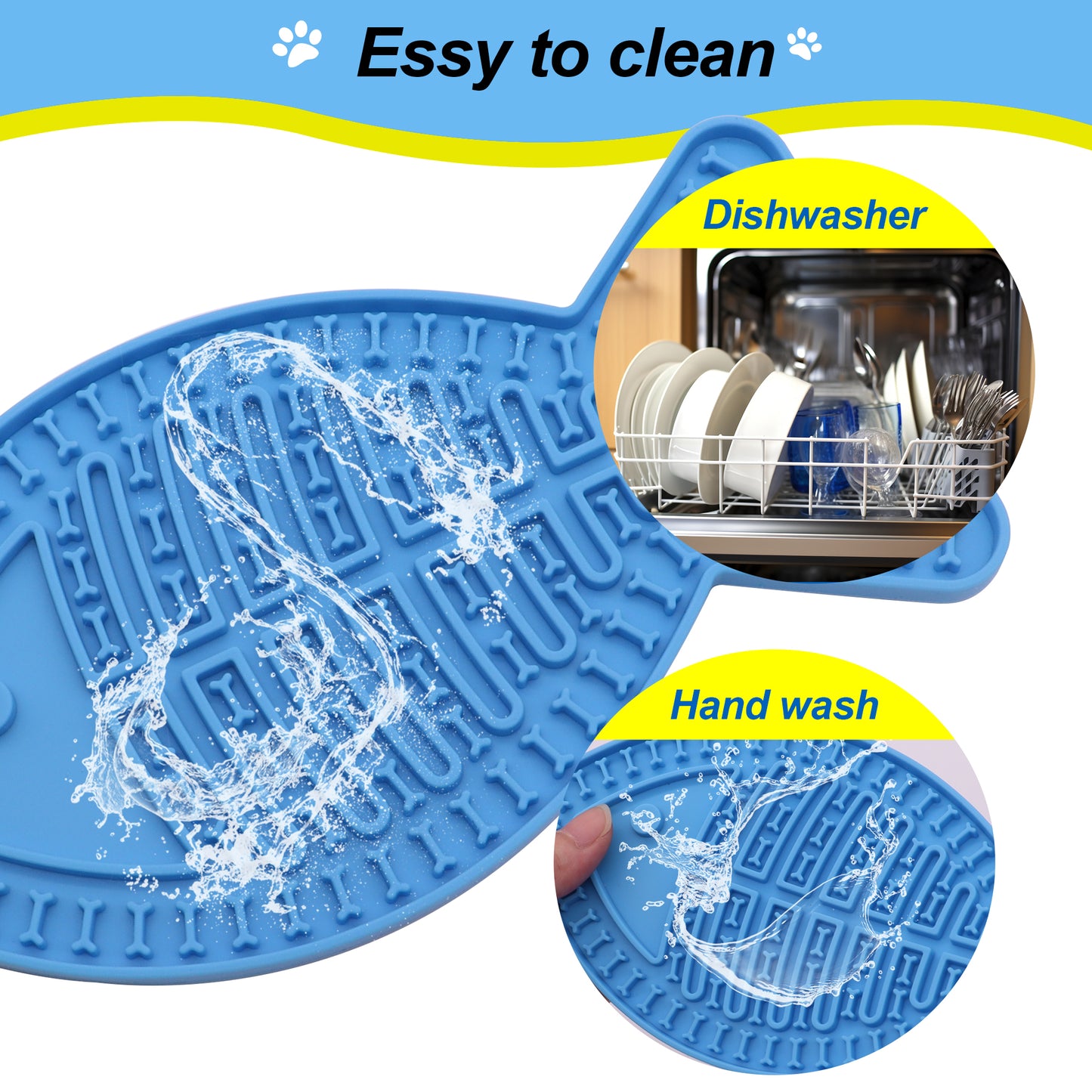Royal Pets USA Pack Fish Shape Blue Lick Mat for Dog & Cat Slow Feeder ; Perfect for Food, Treats, Yogurt, or Peanut Butter, Alternative to a Slow Feed Dog Normal Mat.