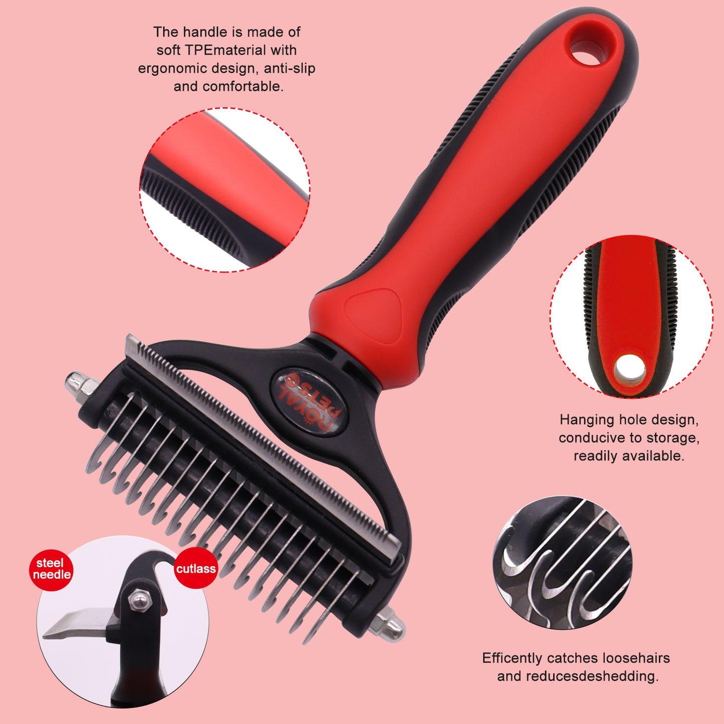 Royal Pets Dual Head Undercoat Brush Rake