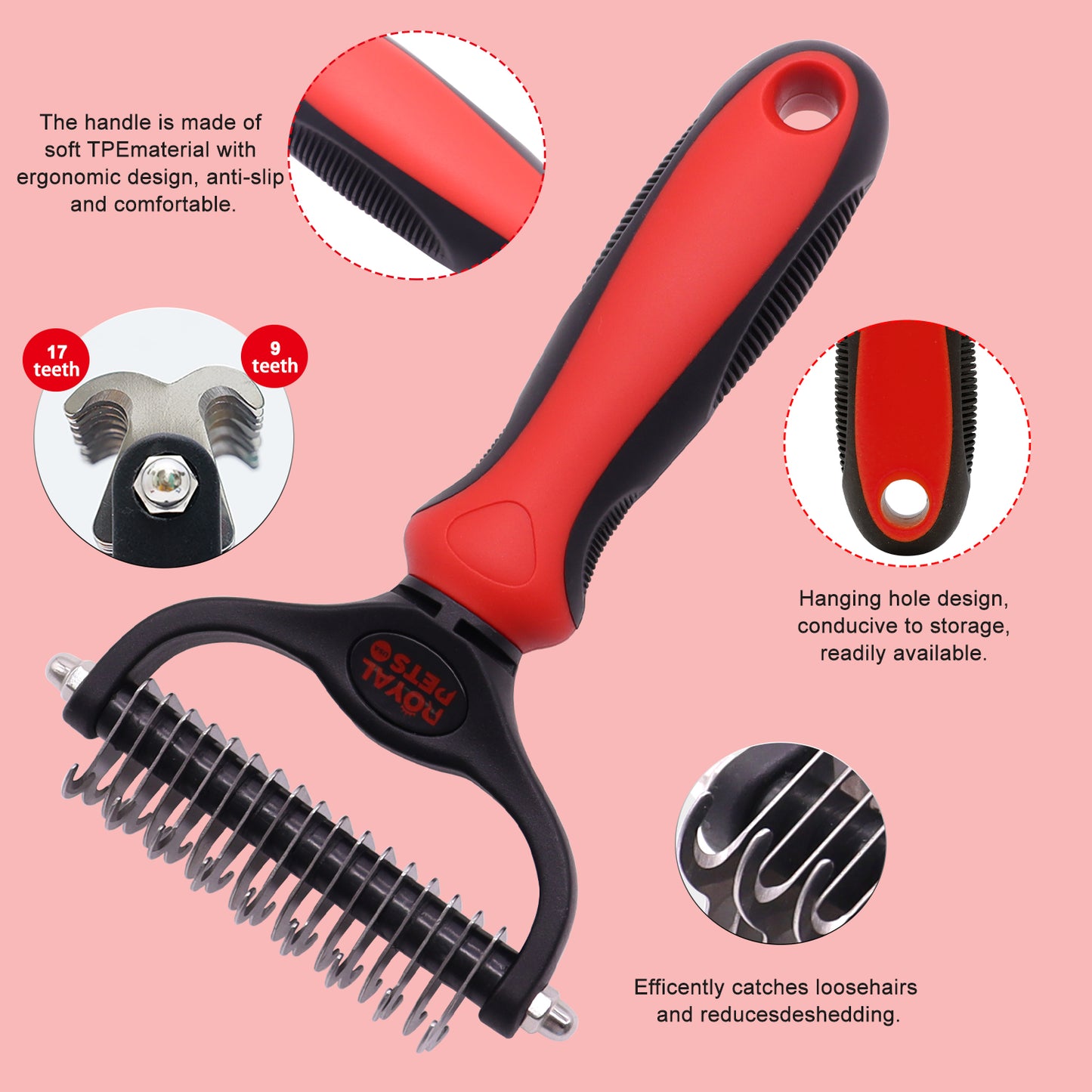 Royal Pets Stainless Double Sided Pet Dematting Comb 1