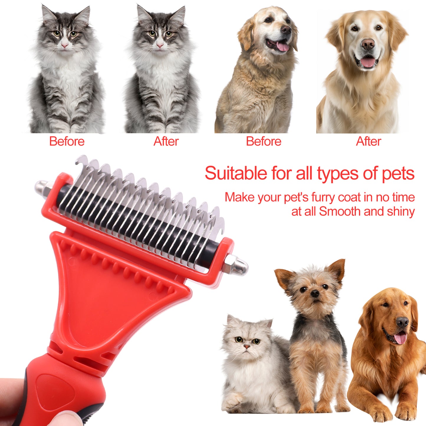 Royal Pets Double Sided Shedding & Dematting Undercoat Rake