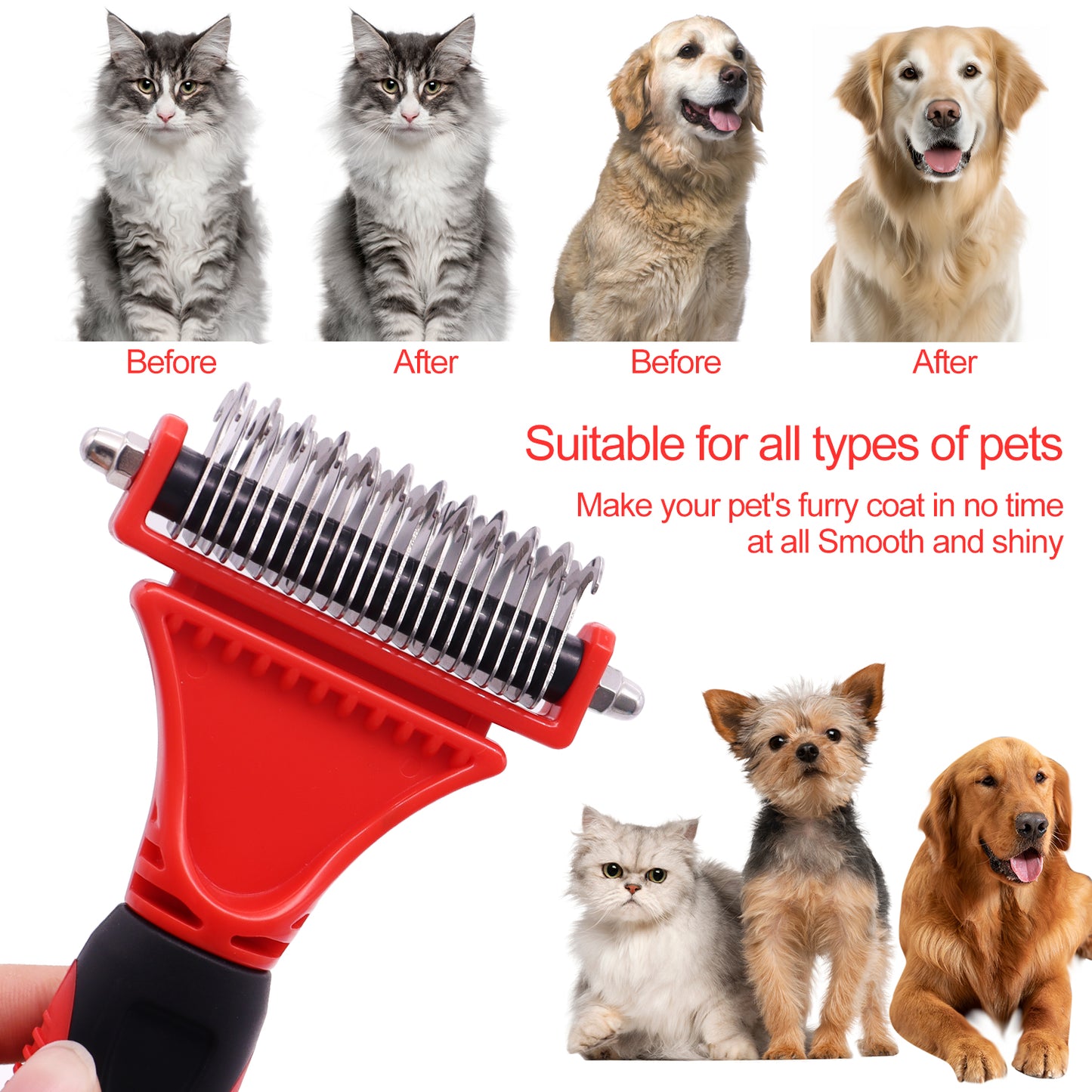 Royal Pets Double Sided Shedding & Dematting Undercoat Rake