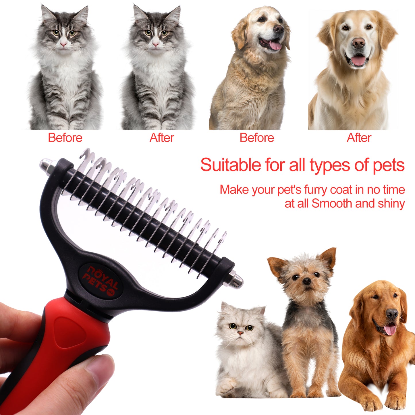 Royal Pets Stainless Double Sided Pet Dematting Comb 1