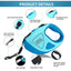 Royal Pets USA Retractable Dog Leash with Strong LED Flash-Light, Anti-Lock Mechanism, Tangle Free, Anti-Slip Comfort Grip, Dog Safety Walking Leash for Small, Medium & Large Breed (Blue, 16 Ft)