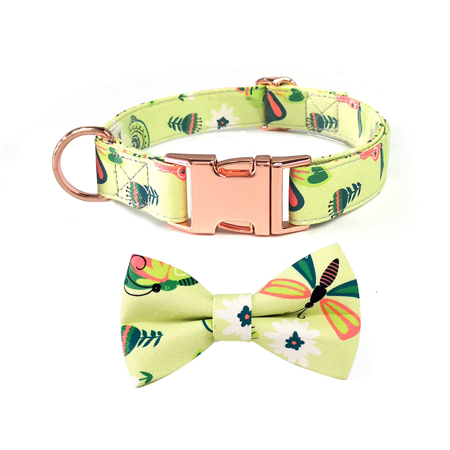 Royal Pets Dog Printed Collar Metal Buckle With Stylish Bow Tie Fashionable - Heavy Duty