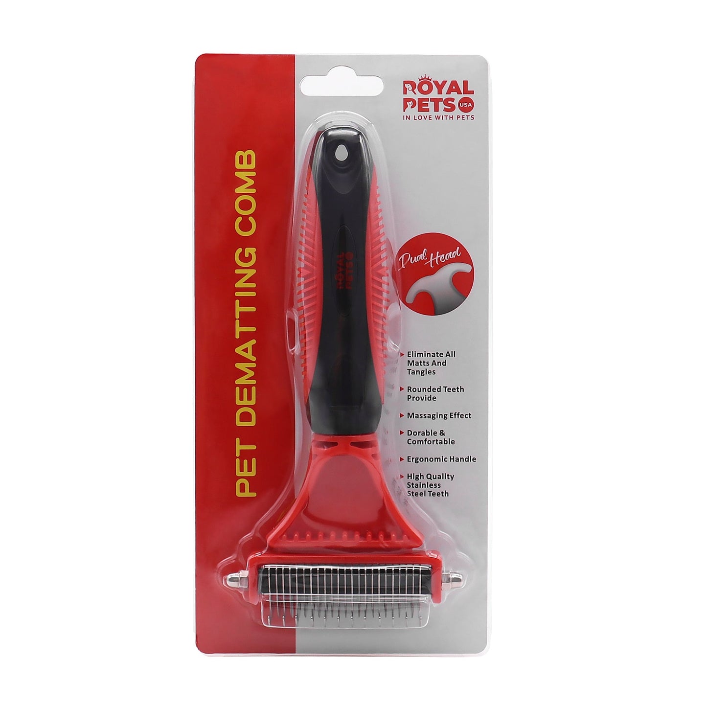 Royal Pets Double Sided Shedding & Dematting Undercoat Rake