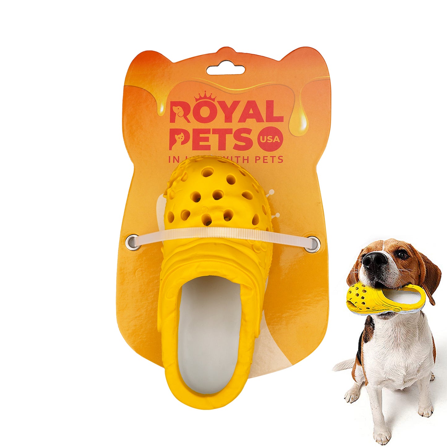 ROYAL PETS USA Indestructible, Durable & Tough Slipper Dog Chew Toy for Aggressive Chewers. Slow Treat Dispensing Interactive Toys for S, M & L Breed -*100% NATURAL RUBBER -10000 BITES TESTED - UNIQUE DESIGN FOR ORAL CARE*