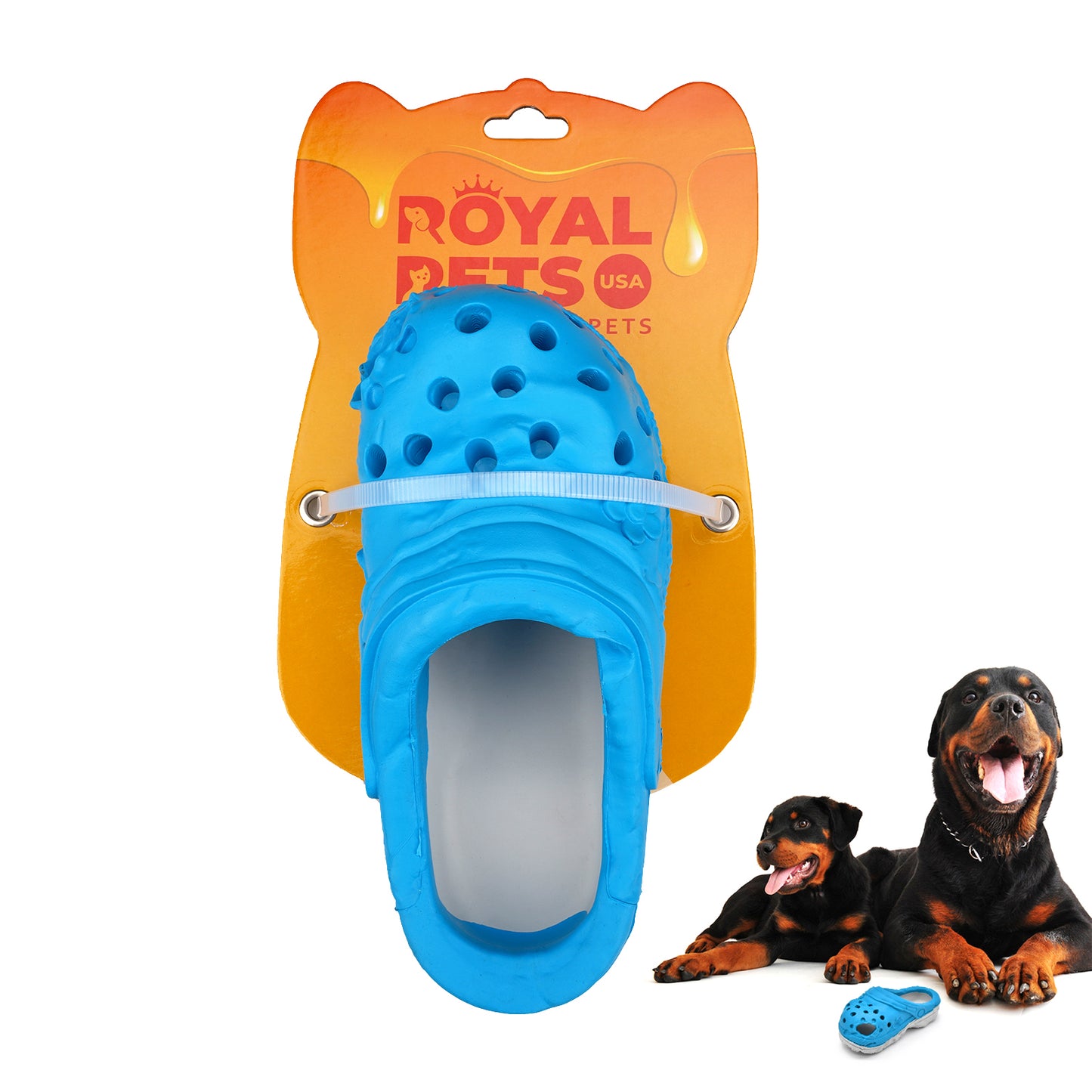 ROYAL PETS USA Indestructible, Durable & Tough Slipper Dog Chew Toy for Aggressive Chewers. Slow Treat Dispensing Interactive Toys for S, M & L Breed -*100% NATURAL RUBBER -10000 BITES TESTED - UNIQUE DESIGN FOR ORAL CARE*