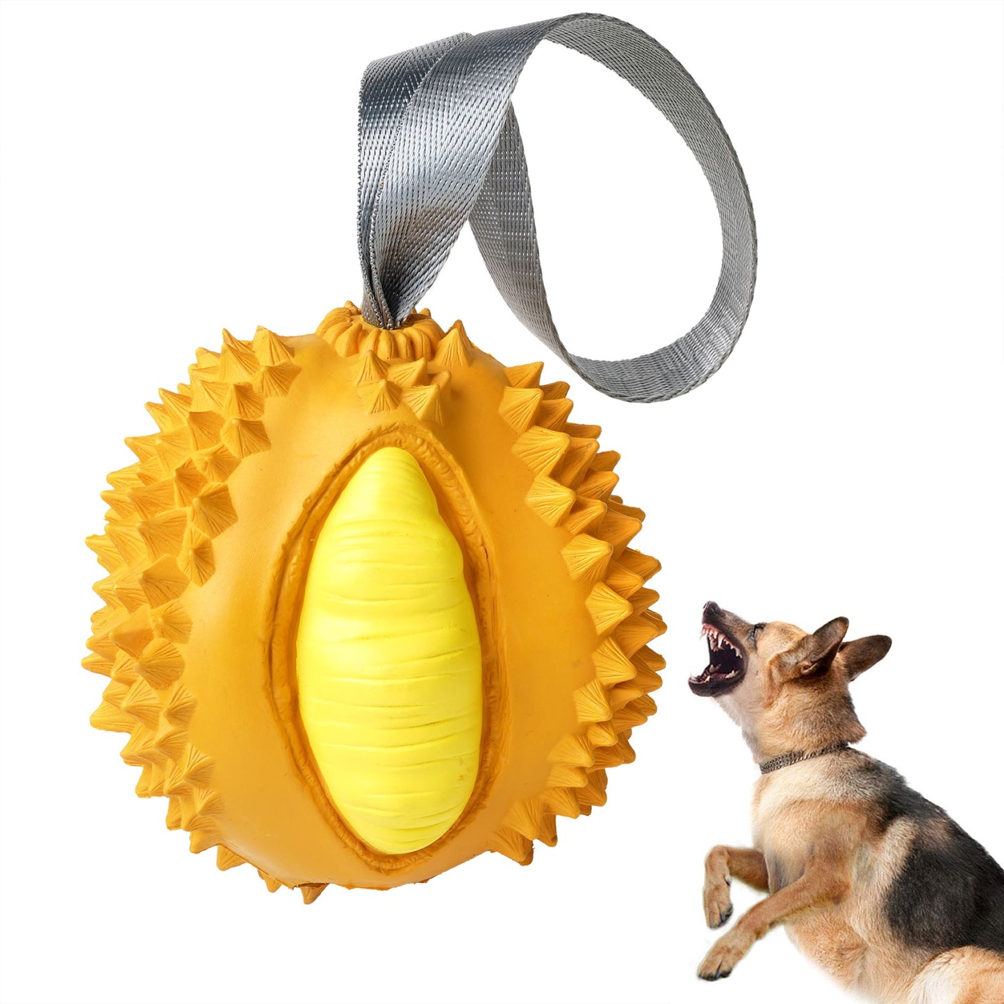 ROYAL PETS USA Indestructible, Durable & Tough Durian Dog Chew Toy for Aggressive Chewers. Slow Treat Dispensing Interactive Toys for S, M & L Breed - 100% NATURAL RUBBER -10000 BITES TESTED - UNIQUE DESIGN FOR ORAL CARE