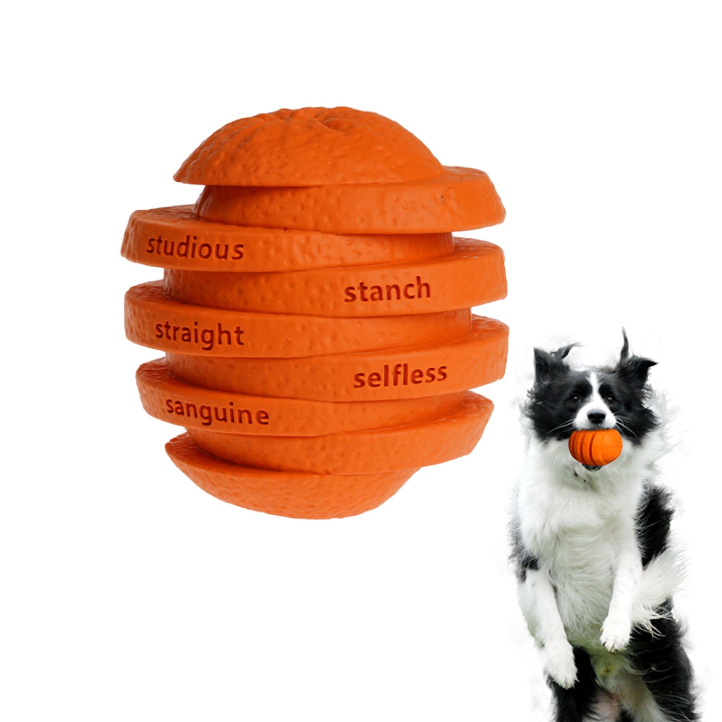 ROYAL PETS USA Indestructible, Durable & Tough Orange Dog Chew Toy for Aggressive Chewers. Slow Treat Dispensing Interactive Toys for S, M & L Breed -100% NATURAL RUBBER -10000 BITES TESTED - UNIQUE DESIGN FOR ORAL CARE