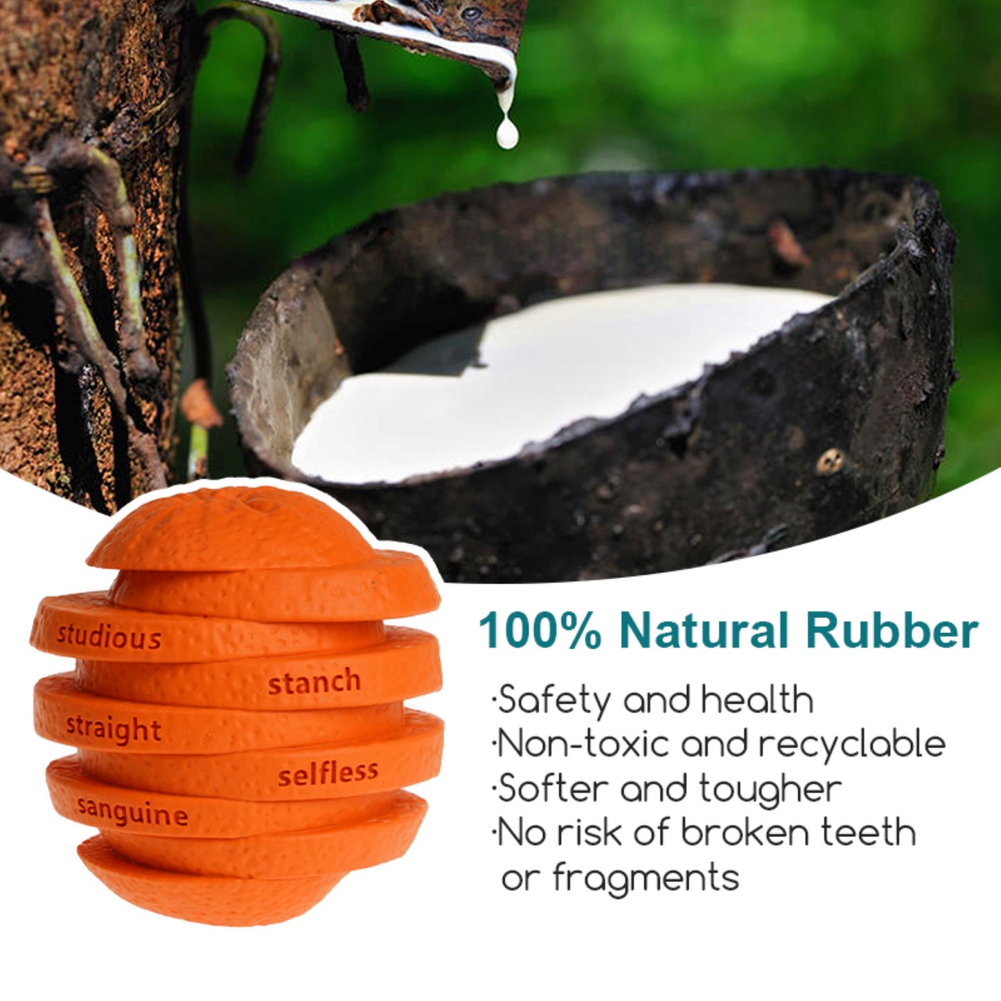 ROYAL PETS USA Indestructible, Durable & Tough Orange Dog Chew Toy for Aggressive Chewers. Slow Treat Dispensing Interactive Toys for S, M & L Breed -100% NATURAL RUBBER -10000 BITES TESTED - UNIQUE DESIGN FOR ORAL CARE