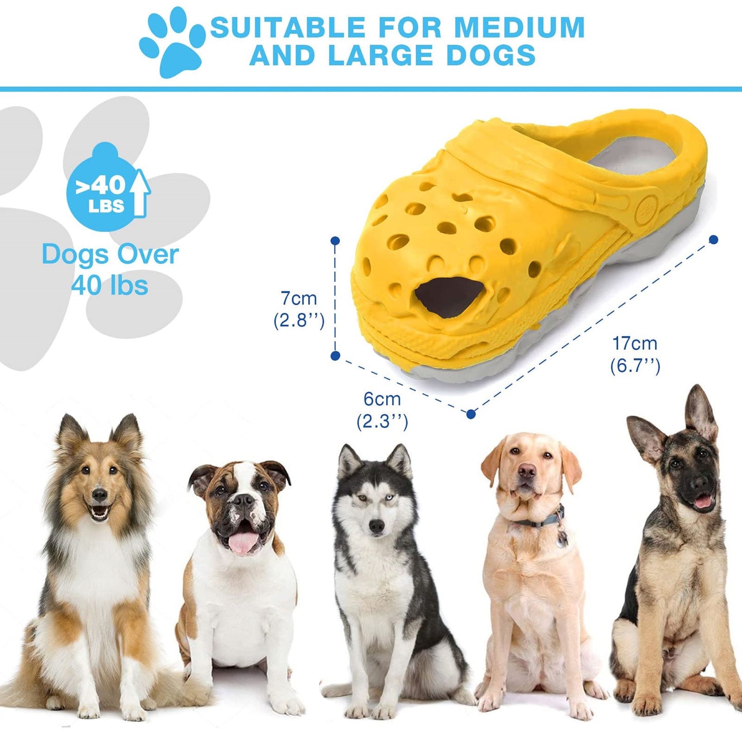 ROYAL PETS USA Indestructible, Durable & Tough Slipper Dog Chew Toy for Aggressive Chewers. Slow Treat Dispensing Interactive Toys for S, M & L Breed -*100% NATURAL RUBBER -10000 BITES TESTED - UNIQUE DESIGN FOR ORAL CARE*