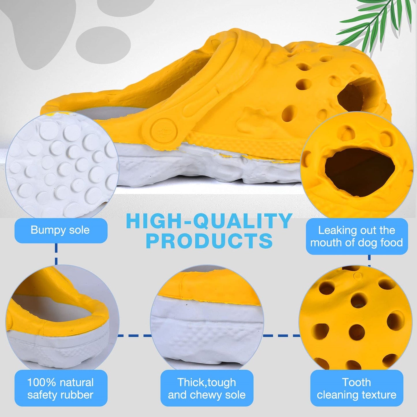 ROYAL PETS USA Indestructible, Durable & Tough Slipper Dog Chew Toy for Aggressive Chewers. Slow Treat Dispensing Interactive Toys for S, M & L Breed -*100% NATURAL RUBBER -10000 BITES TESTED - UNIQUE DESIGN FOR ORAL CARE*