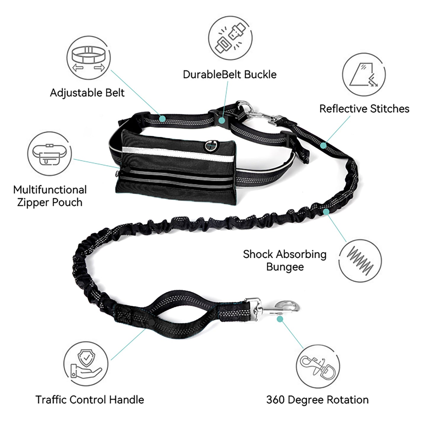 Royal Pets Bungee Rope Leashes With Bag