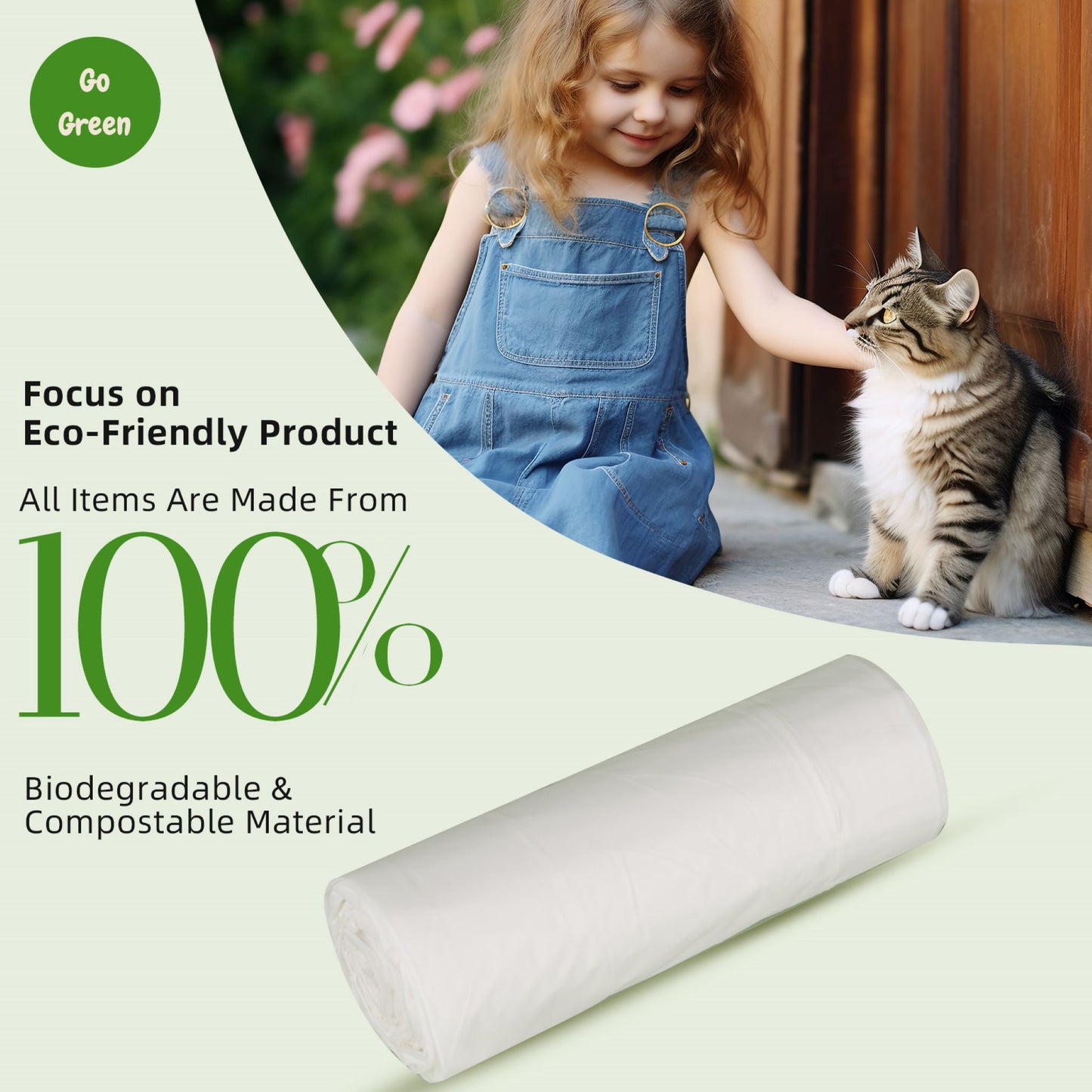 ROYAL PETS USA Cat Litter Bags: 100% Biodegradable -SAVE EARTH, Compostable, Leak-Proof & Large for Cat Waste Decomposing -No more Landfills