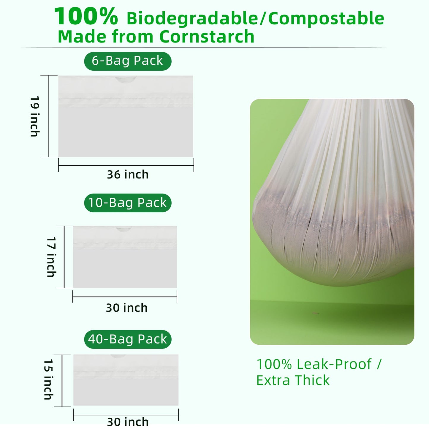 ROYAL PETS USA Cat Litter Bags: 100% Biodegradable -SAVE EARTH, Compostable, Leak-Proof & Large for Cat Waste Decomposing -No more Landfills