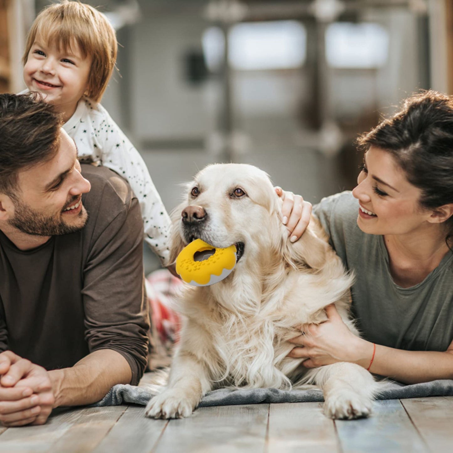 Royal Pets USA Indestructible, Durable & Tough Donut Dog Chew Toy for Aggressive Chewers. Slow Treat Dispensing Interactive Toys for S, M & L Breed-100% NATURAL RUBBER -10000 BITES TESTED - UNIQUE DESIGN FOR ORAL CARE