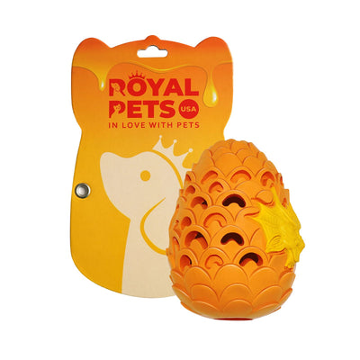 ROYAL PETS USA Indestructible, Durable & Tough Dragon Egg Dog Chew Toy for Aggressive Chewers, Slow Treat Dispensing Interactive Toys for S,M & L Breed - 100% NATURAL RUBBER -10000 BITES TESTED - UNIQUE DESIGN FOR ORAL CARE