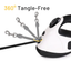 Royal Pets USA Retractable Dog Leash with Strong LED Flash-Light, Anti-Lock Mechanism, Tangle Free, Anti-Slip Comfort Grip, Dog Safety Walking Leash for Small, Medium & Large Breed (Black, 16 Ft)