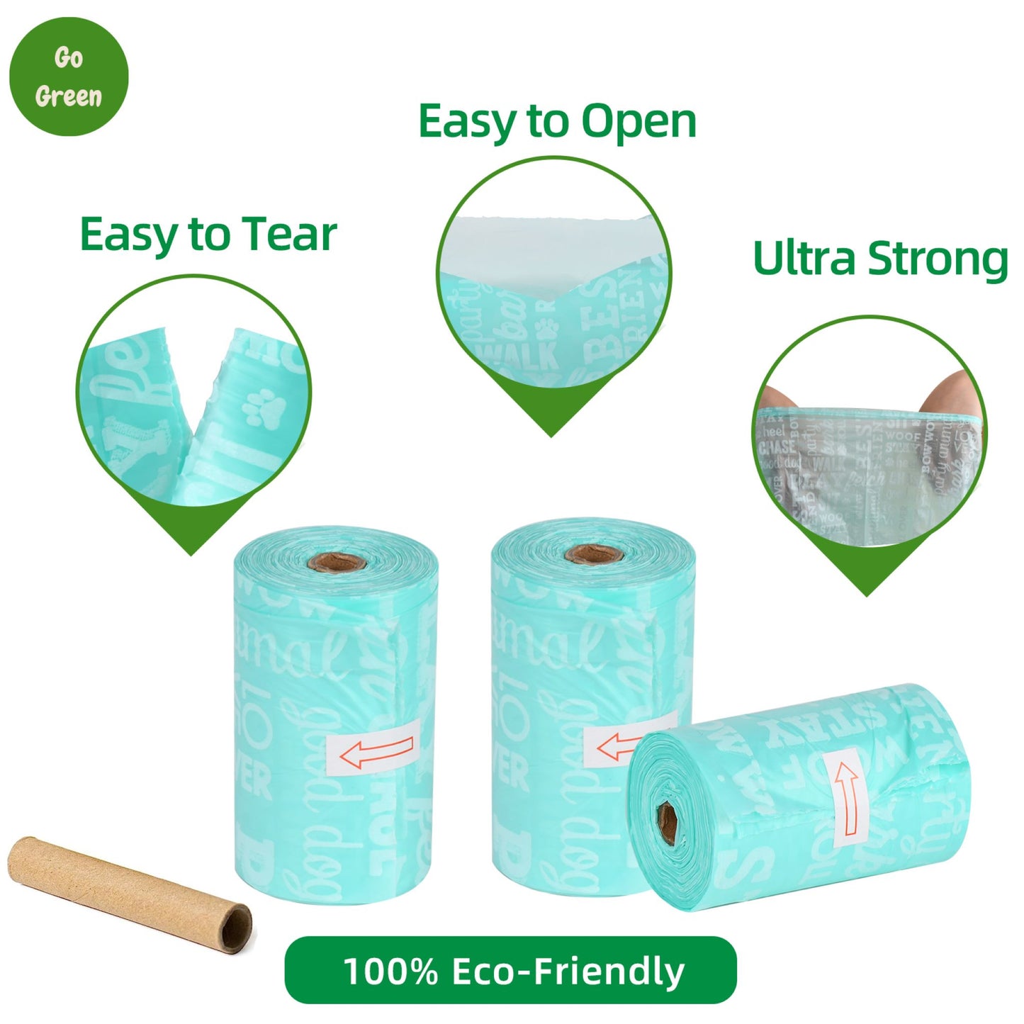 ROYAL PETS USA Poo Bags Eco-Friendly and Reliable. Made from 100% Biodegradable - SAVE EARTH, which Decompose Naturally, Minimizing Pollution. Heavy Duty & Tear Resistant - No more Landfills - ASTM D6400 & EN 13432 CERTIFIED