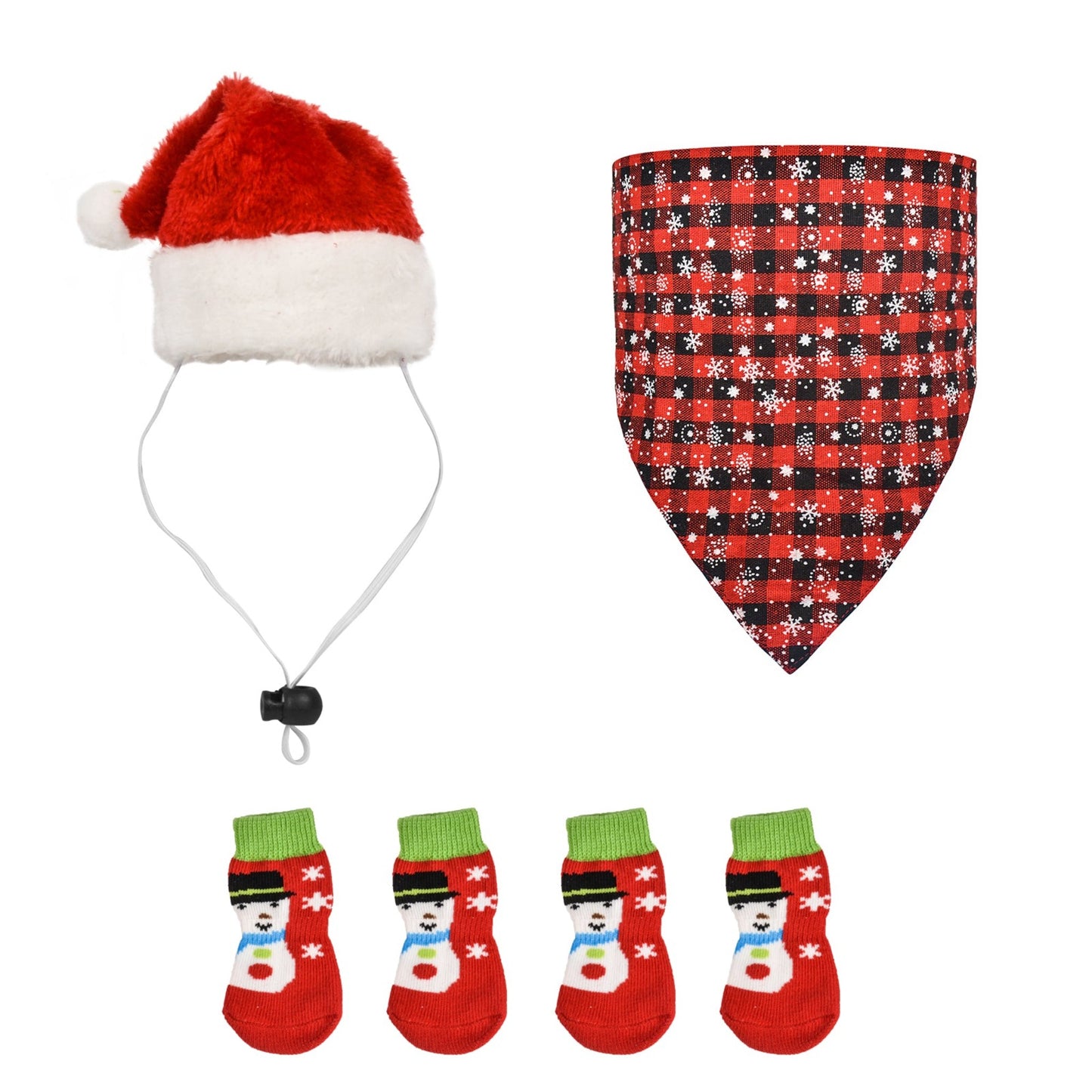 Royal Pets USA Perfect Christmas Costume, Matching Outfit for Dogs and Cats, Including Hats, Bandana, and Sets of Anti-Slip Socks
