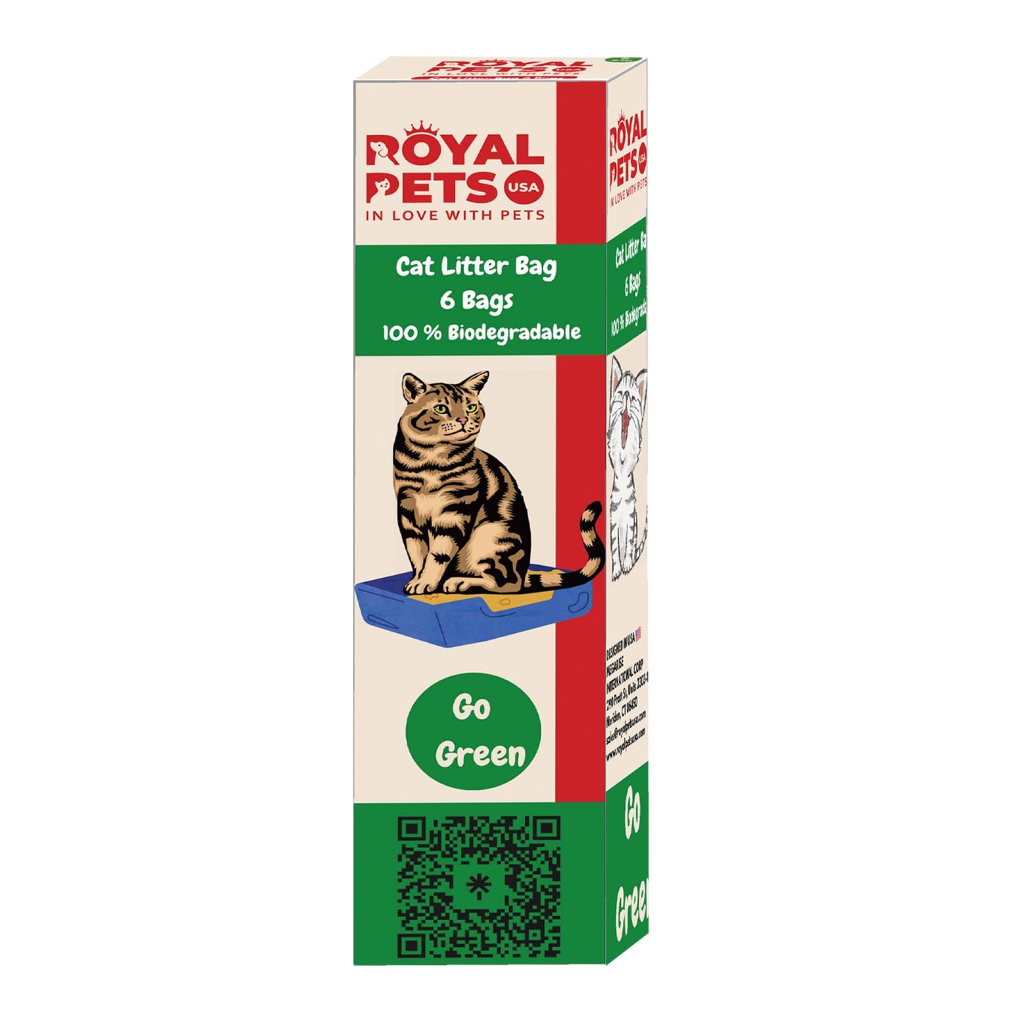 ROYAL PETS USA Cat Litter Bags: 100% Biodegradable -SAVE EARTH, Compostable, Leak-Proof & Large for Cat Waste Decomposing -No more Landfills